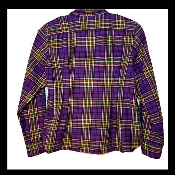 Ralph Lauren Lauren Jeans Co. Women's  Purple Plaid Shirt Large Button Up Preppy - Picture 2 of 12
